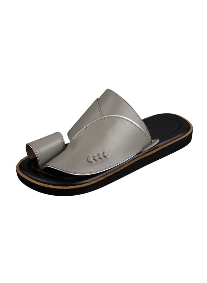 NAD Gray and black genuine leather arabic sandals  - Image 1