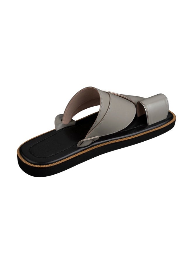 NAD Gray and black genuine leather arabic sandals  - Image 3