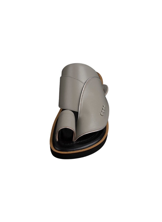 NAD Gray and black genuine leather arabic sandals  - Image 2
