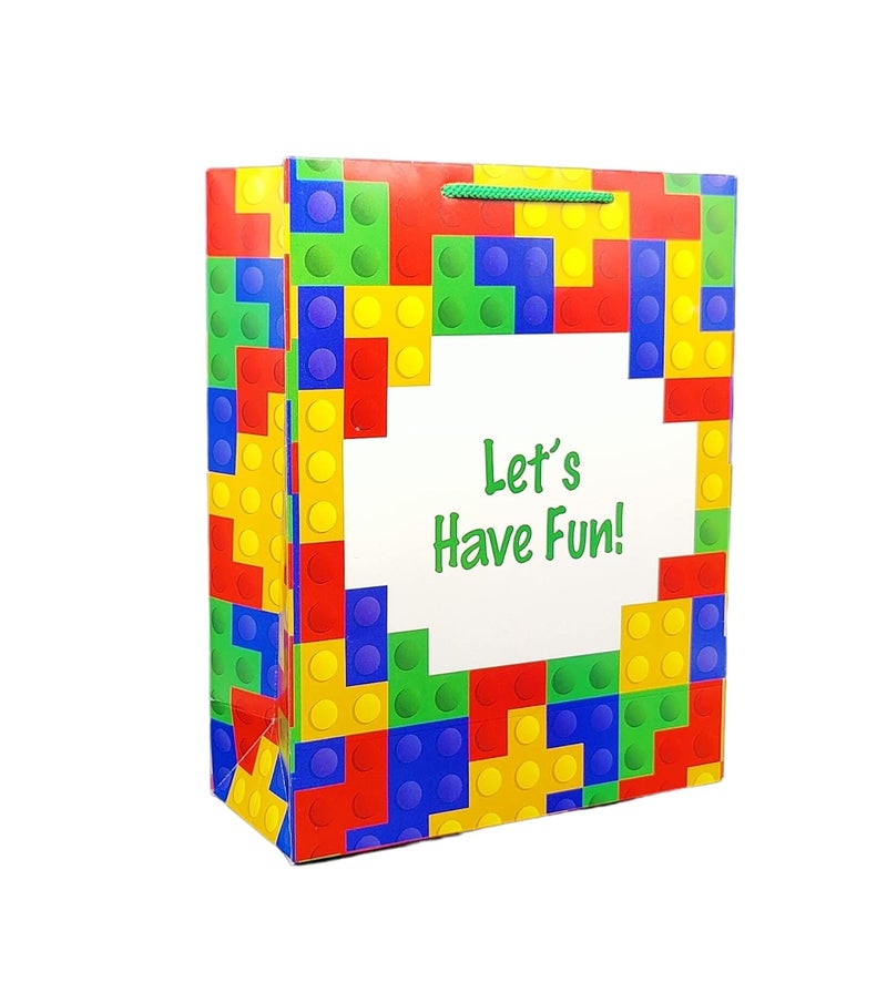 TASCHE TASCHE Paper Lego Design Bag For Return Gift Small Presents Weddings Birthday Holiday Presents Size 12 X 95 X 4 Inch Pack Of 30Multicolor 