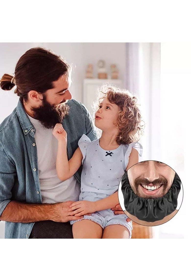 Beard Caps Beard Bonnet, 3 Pack Men Beard Bib Black Beard Covers Soft - Image 2