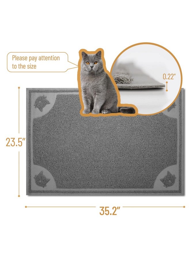 Mr. Pen Large Cat Litter Mat, 23.5”X 35.2”, Gray, Trapping Mat For Litter Box, Cat Rug, Large - Image 2