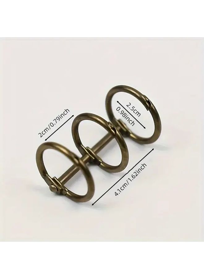 4pcs Silvery 3 Ring Metal Binders For Notebooks Photo Albums DIY Crafts - Image 3
