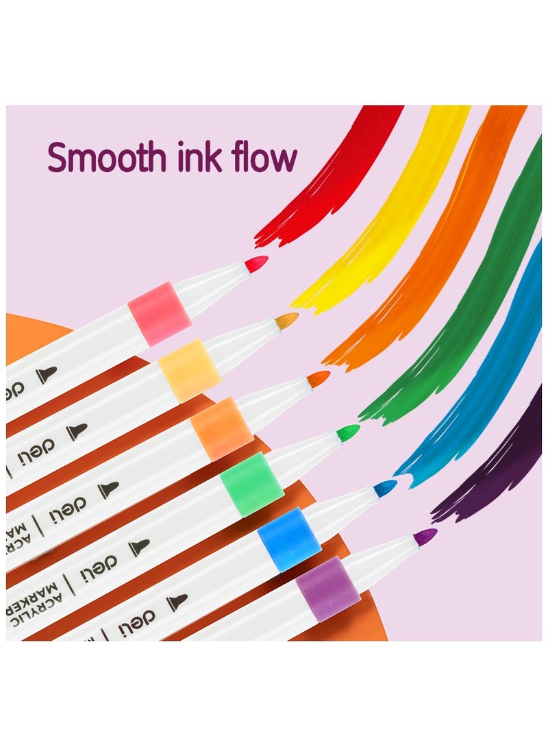 ديليEC189-36 مجموعة أقلام تحديد أكريليك، 36 قطعة، ألوان متنوعة – مثالية للرسم الإبداعي - Image 3