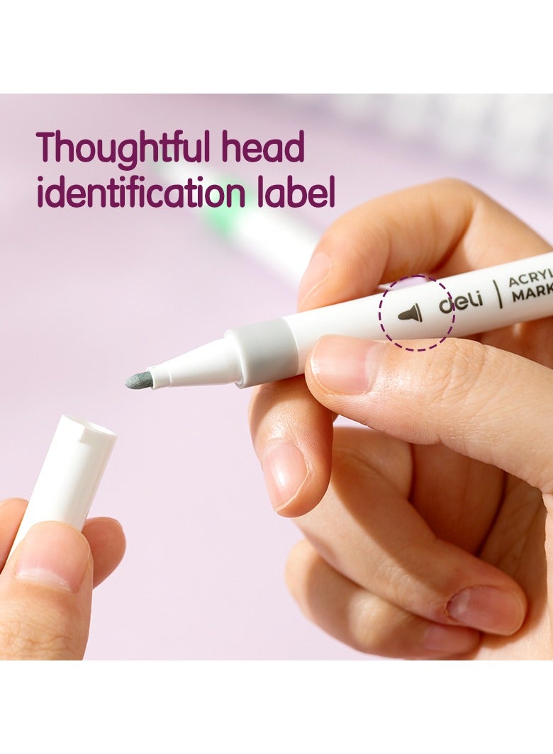 ديليEC189-36 مجموعة أقلام تحديد أكريليك، 36 قطعة، ألوان متنوعة – مثالية للرسم الإبداعي - Image 5