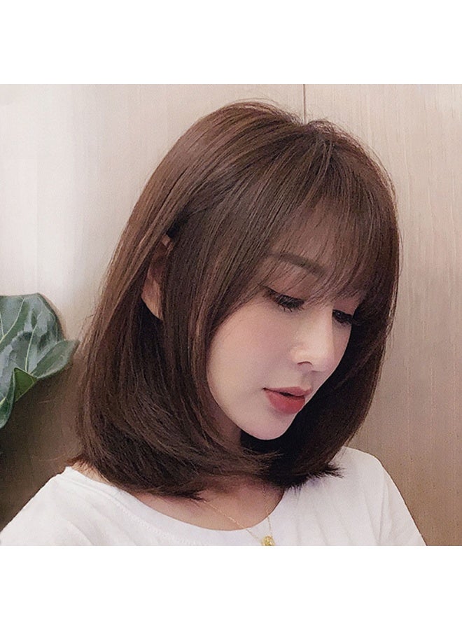 Loquat Medium Bob Wig with Air Bangs 30cm Mocha Brown