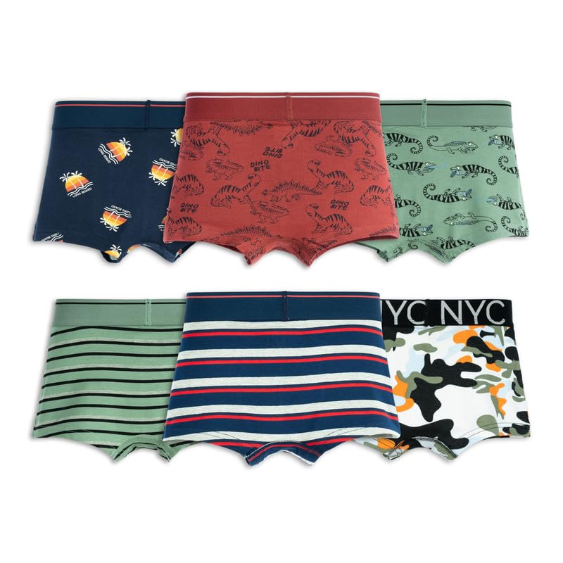ARIEL Boy's Soft Cotton Multicolor Trunks (Pack of 6) (AR-BT-P6-3-4_Years-lizdinoaop_Green_str) - Image 2