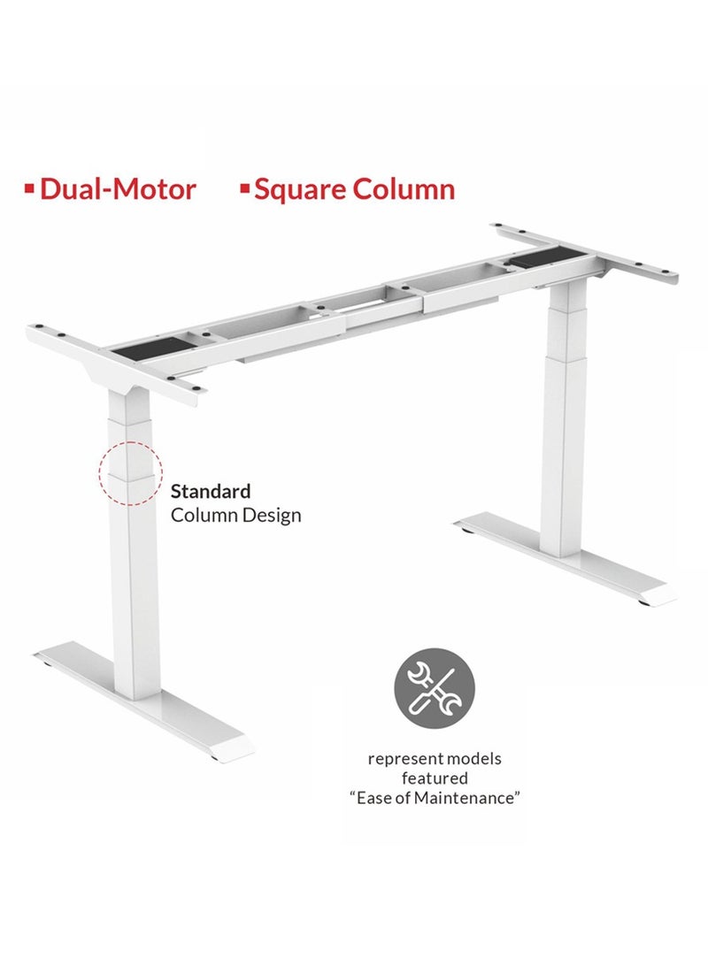 Flexispot Standing Desk Dual Motor 3 Stages Electric Stand Up Desk 120cmx75cm Height Adjustable Desk Home Office Desk White Frame + Oak Desktop - Image 3