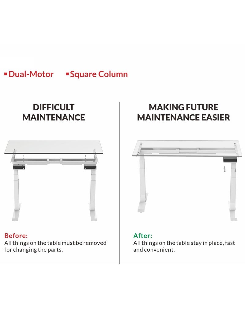 Flexispot Standing Desk Dual Motor 3 Stages Electric Stand Up Desk 120cmx75cm Height Adjustable Desk Home Office Desk White Frame + Oak Desktop - pzsku/ZE781BEF2B486F5B423CBZ/45/_/1715341088/b23f4f74-41bc-4ade-98f4-c4186ad1de03