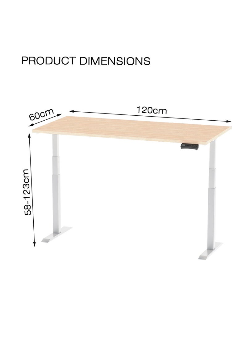 Flexispot Standing Desk Dual Motor 3 Stages Electric Stand Up Desk 120cmx75cm Height Adjustable Desk Home Office Desk White Frame + Oak Desktop - pzsku/ZE781BEF2B486F5B423CBZ/45/_/1715341118/3db77998-5abe-43a6-bc5d-8f686c9523f4