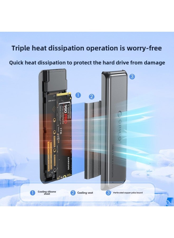 ORICO/ORICO M.2 Solid State Hard Disk Box Mobile Hard Disk Box External Mechanical Hard Disk External Box Desktop-Color: 10Gbps - Image 3
