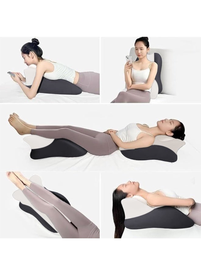 والالا وسادة للجسم 3 في 1، وسادة إسفينية متعددة الاستخدامات، وسادة قطنية من إسفنج الذاكرة التقويمي، وسائد خصر للسرير، وسادة دعم لرفع الساق، وسادة للقراءة، وسادة للنوم على البطن بعد الجراحة، وآلام الظهر - Image 2