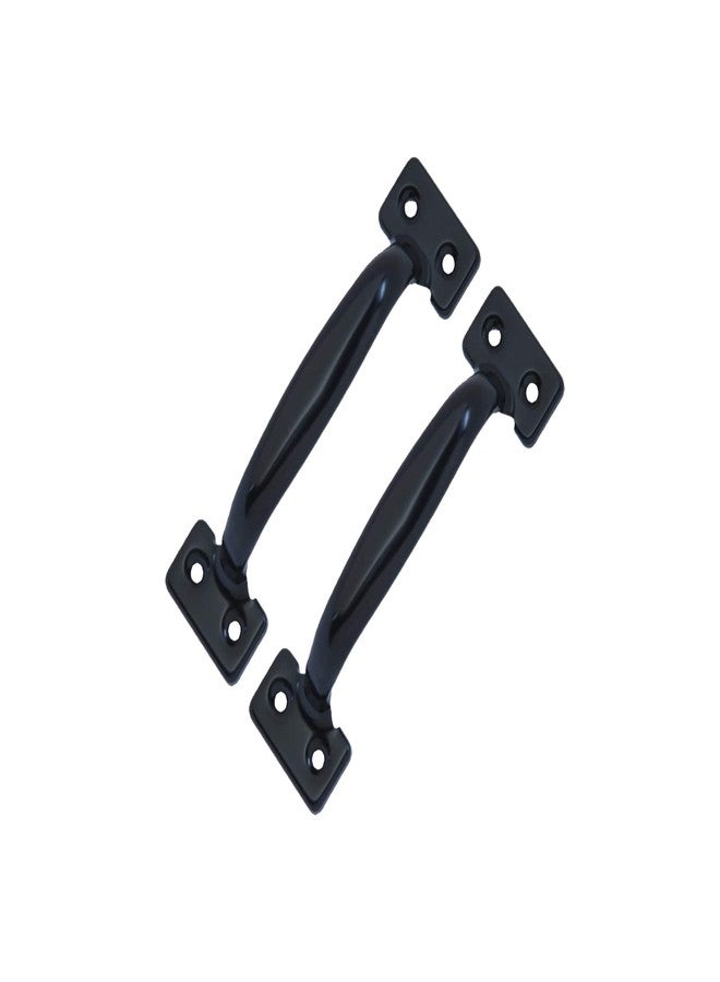QCAA Garage Door Pull Handle, 6-1/2", Steel, Black Coated, 2 Pack, Made in Taiwan - Image 1