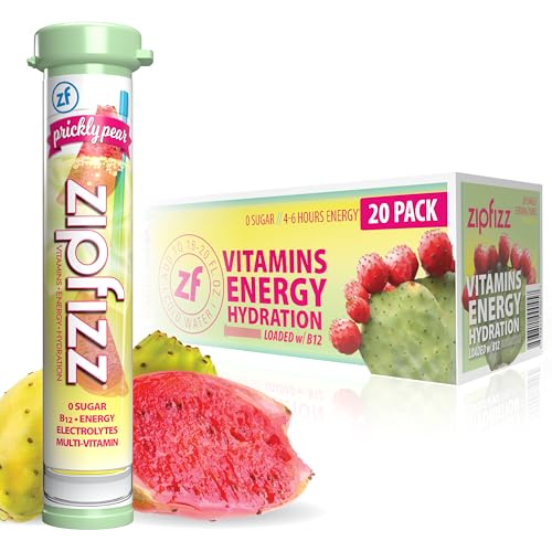 Zipfizz Daily Energy Drink Powder, Prickly Pear, 20 Pack | 3-in-1 Sustained Energy, Rapid Hydration, and Essential Vitamins | Sugar-Free | Electrolyte Powder | Contains Vitamin B-12 & Antioxidants - Image 1