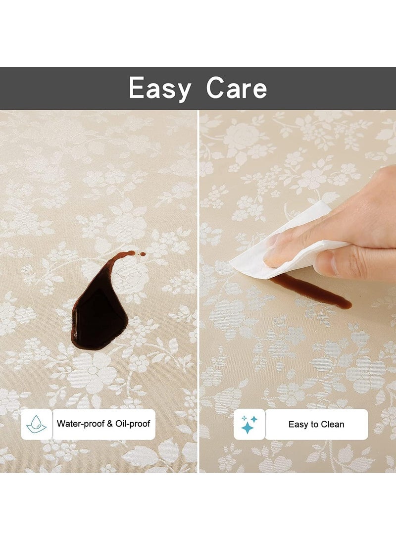 عام “مفرشات طاولات دائرية، مفرشات طاولات دائرية مطاطية محجبة الماء، مفرشات طاولات مطاطية ثابتة للمطبخ وقاع الطعام، مفرش طاولة دائرية لحفلات العشاء والزواج بداخل وخارج (أبيض، 60” دائري).” - Image 2