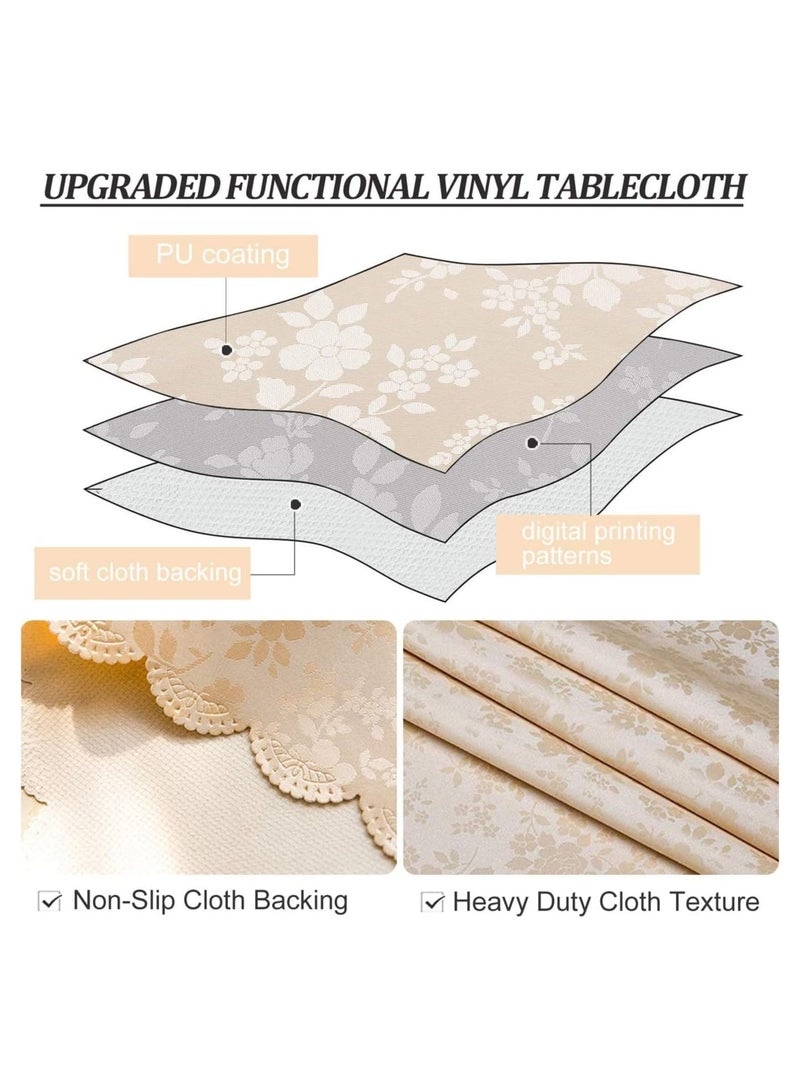 عام “مفرشات طاولات دائرية، مفرشات طاولات دائرية مطاطية محجبة الماء، مفرشات طاولات مطاطية ثابتة للمطبخ وقاع الطعام، مفرش طاولة دائرية لحفلات العشاء والزواج بداخل وخارج (أبيض، 60” دائري).” - Image 3