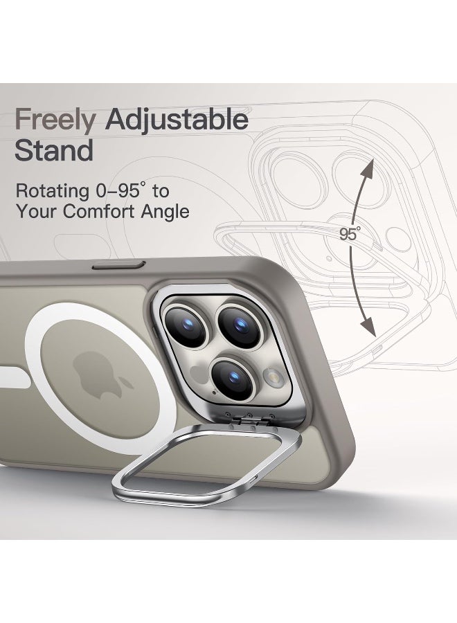 ريتي غطاء ايفون 16 برو – حامل خفي، دعم MagSafe، تصميم مطفي مضاد للبصمات، مغناطيس N52 قوي - Image 2