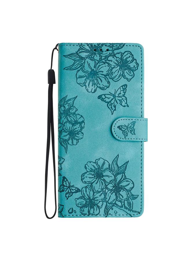 S-TOP Case For Redmi Note 14 Pro 4G Cherry Blossom Butterfly Skin Feel Embossed PU Phone Case - Image 2