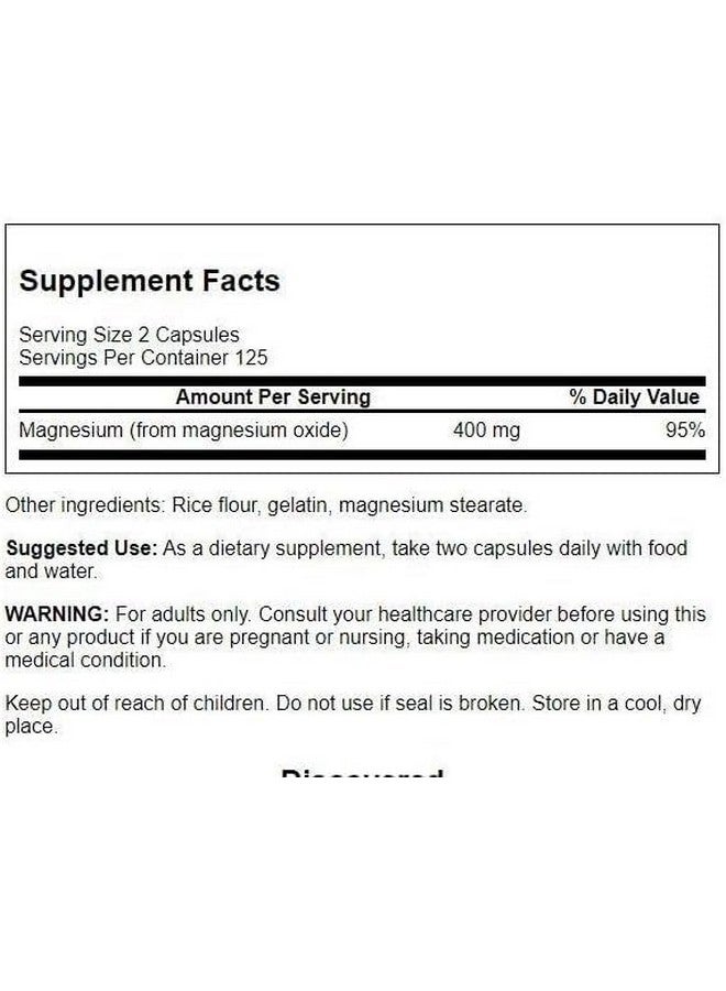 Swanson Magnesium 200 Milligrams 250 Capsules - Image 2