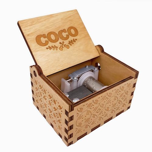 Teykst Hand Crank Music Box Remember Me | Wood 18 Note Vintage Engraved Musical Boxes Collection Decoration | Gift for Christmas Birthday Anniversary - Image 2