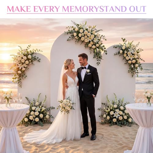Toolterritary Set of 3 Metal Arch Backdrop Stand with Cover Set, (7.2FT, 6.6FT, 6FT Wedding Arch and Cover Set), Backdrop Arch for Party, Baby Shower, Birthday, and Graduation Ceremony - Image 2