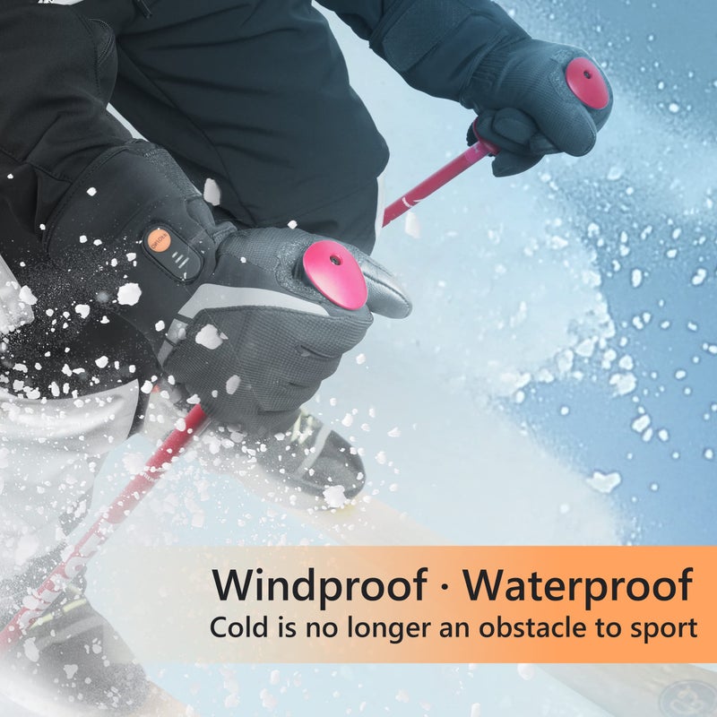Luckcolor Heated Gloves for Men Women, Rechargeable Waterproof Heated Work Gloves with Arthritis Raynaud's Relief for Ski Hiking Driving (Black, Large) - Image 3