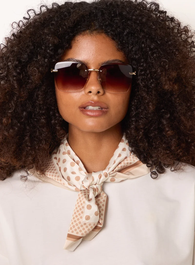 Blue Vanilla Frameless Oversized Sunglasses