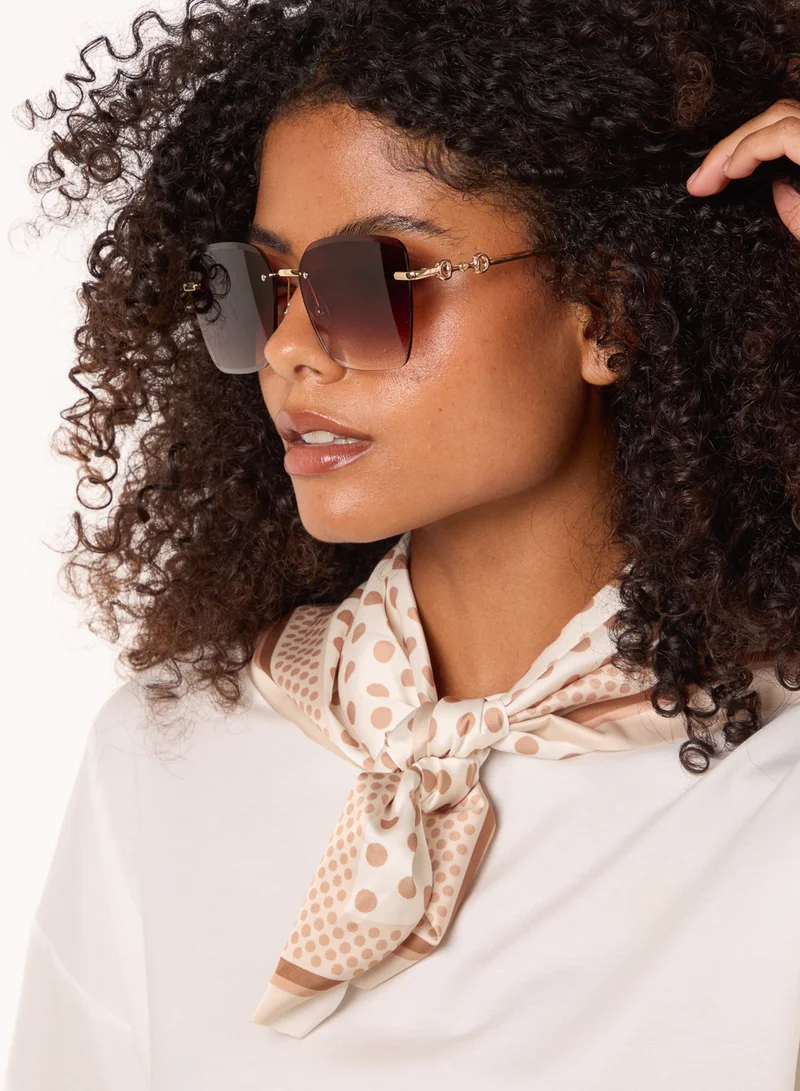 Blue Vanilla Frameless Oversized Sunglasses