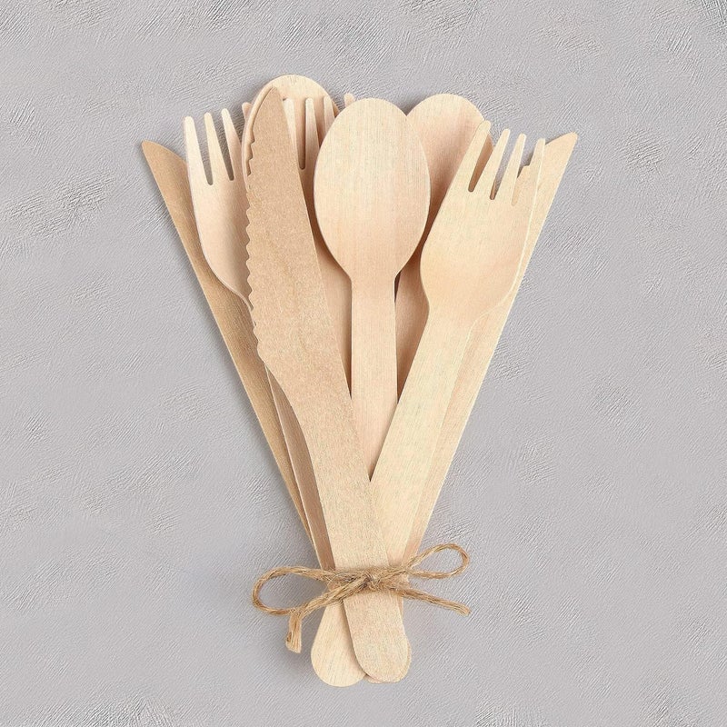 EZYLINKER 500 Wooden Forks, Disposable Wooden Cutlery Set - Alternative to Plastic, Eco Friendly, Biodegradable, Compostable Cutlery Set - 500 Compostable Forks, Disposable Utensils Set - Image 4