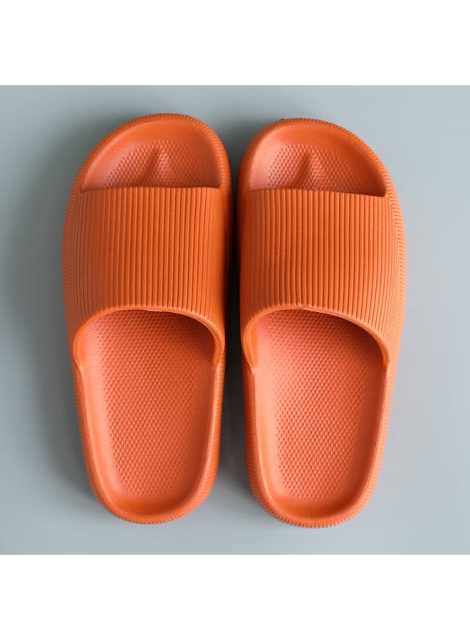 Guoluofei Thick-soled Slipper For Men, Summer Indoor Bathroom Shower Home Slippers, Large Size, Orange, Size 35-36 - Image 1