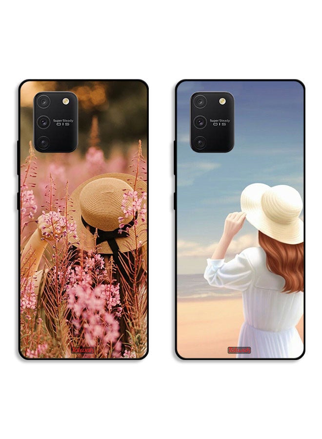 Tolwak Two Cases For Samsung Galaxy S10 Lite Protective Covers Hat Girl Holding Flower - Image 1