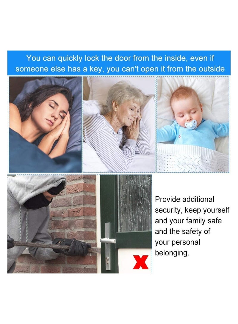 Excefore 2PCS Portable Door Lock Safety Door Lock Travel, Add Extra Locks for Additional Safety and Privacy Anti-Theft Safety and Privacy Lock for Home Apartment School  - Image 4