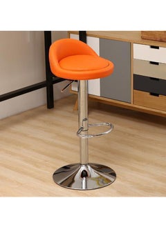 Golden Bar Stool PU Leather Bar Chairs Swivel Barstools Rolling Stool Vanity Chair Kitchen Counter Height Island Chairs Swivel Stool with Footrest for Home Office Studio Shop SPA Salon  - Image 2