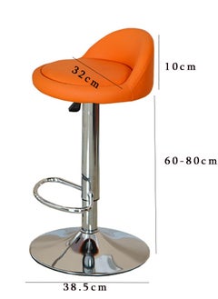Golden Bar Stool PU Leather Bar Chairs Swivel Barstools Rolling Stool Vanity Chair Kitchen Counter Height Island Chairs Swivel Stool with Footrest for Home Office Studio Shop SPA Salon  - Image 3