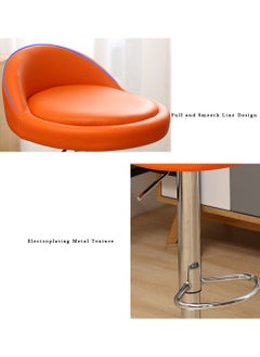 Golden Bar Stool PU Leather Bar Chairs Swivel Barstools Rolling Stool Vanity Chair Kitchen Counter Height Island Chairs Swivel Stool with Footrest for Home Office Studio Shop SPA Salon  - Image 4