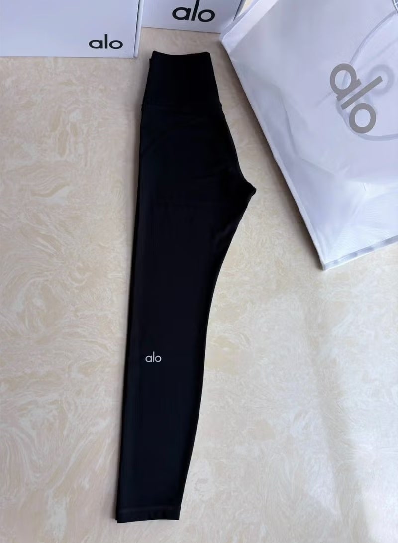 ALO Yoga High-Waist Airlift Leggings, Buttery Soft Tummy Control Yoga Pants for Women, Non-See-Through Workout Leggings - Black - Image 4