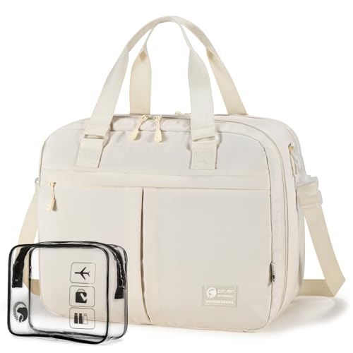 COSCOOA 18x14x8 inches Ttravel Duffel Bag for Spirit Frontier Airlines Personal Item Bag 32L Travel Duffel Bag Large Overnight Weekender Bags for Gym Business Trips Sports and HospitalBeige - Image 1