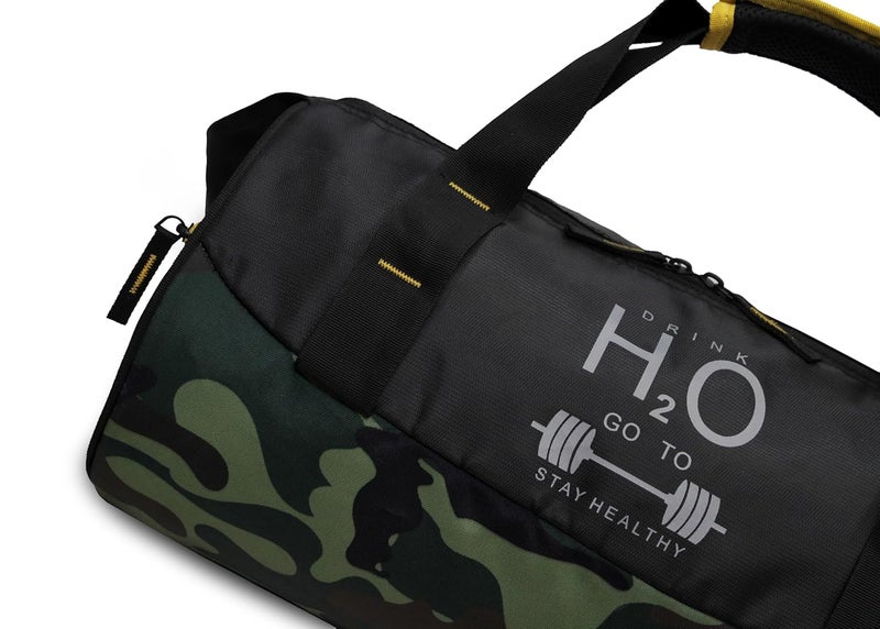 SFANE Camo Print Gym Bags for Men with Separate Shoe Compartment Sports Gym Bag for Women Duffle Bags for Gym, Duffel Bags Sports Bag - Camo Yellow - Image 5