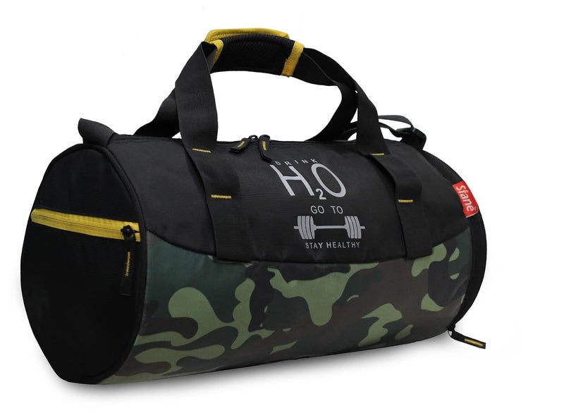 SFANE Camo Print Gym Bags for Men with Separate Shoe Compartment Sports Gym Bag for Women Duffle Bags for Gym, Duffel Bags Sports Bag - Camo Yellow - Image 1