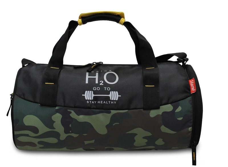 SFANE Camo Print Gym Bags for Men with Separate Shoe Compartment Sports Gym Bag for Women Duffle Bags for Gym, Duffel Bags Sports Bag - Camo Yellow - Image 2