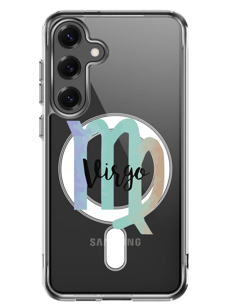 Theodor Magnetic Case for Samsung Galaxy S25 Plus 6.7-inch Compatible with MagSafe Wireless Charging, Shockproof Phone Bumper Cover Virgo-01 - White - Image 1