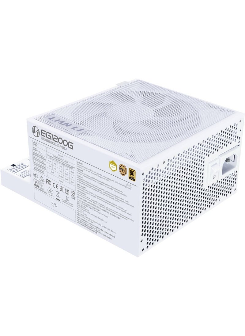 LIAN LI EDGE GOLD Fully Modular Power Supply, 1200W Power, 80 PLUS Gold Efficiency, 120mm FDB Fan Type, Active PFC, ATX 3.1 Form Factor, 2400 RPM Fan Speed, White | EG1200G.WHITE  - Image 3