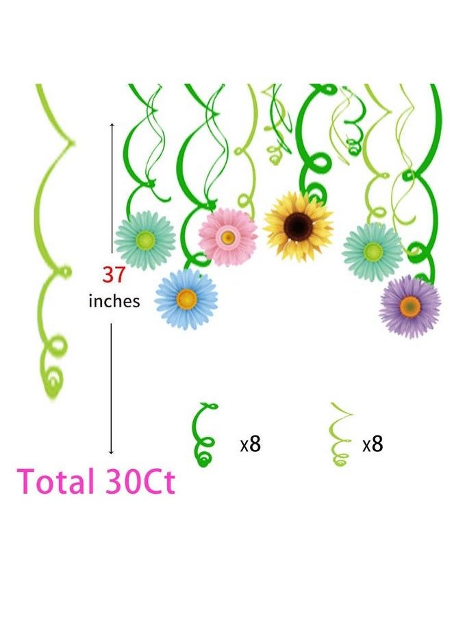 Wishlife 30Ct Autume Summer Spring Sun Flowers Hanging Swirl Decorationsthemed Birthday Partyparty Suppliesceiling Decorations For Girlsboyskids Bedroomclassroombaby Shower  - Image 5