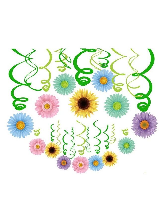 Wishlife 30Ct Autume Summer Spring Sun Flowers Hanging Swirl Decorationsthemed Birthday Partyparty Suppliesceiling Decorations For Girlsboyskids Bedroomclassroombaby Shower  - Image 2