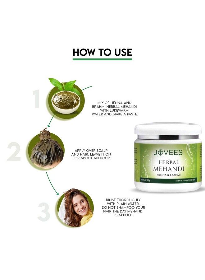 Jovees Herbal Mehandi/Henna Powder | With Amla, Shikakai & Brahmi Powder | For Extra Conditioning | Control Hair Fall & Repairs Damaged Hair | 75g (Pack of 2) - Image 5