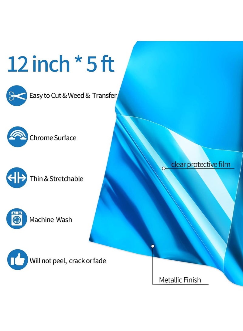 مؤسسة فكرة اليوم لفائف فينيل لنقل الحرارة، لوازم فنية، أزرق، فينيل، 12 بوصة×15 قدمًا - Image 2