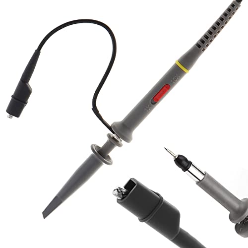 Smgda 2pcs P6020 Upgraded Oscilloscope Clip Probes Kit 20MHz Fully Insulated BNC End Probe with Accessories Kit 1X 10X (Pack of 2) - Image 3