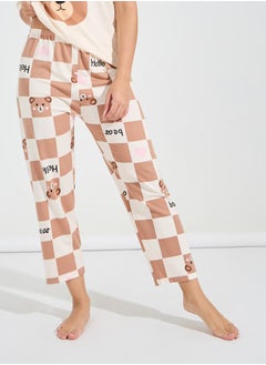 Styli Bear Print T-Shirt & Pyjama Set  - Image 4