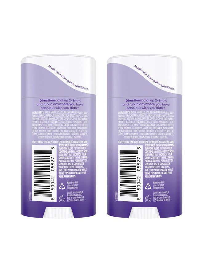 Lume Whole Body Deodorant - Invisible Cream Stick - 72 Hour Odor Control - Aluminum Free, Baking Soda Free, Skin Safe - 2.2 Ounce (Pack of 2) (Soft Powder) - Image 2