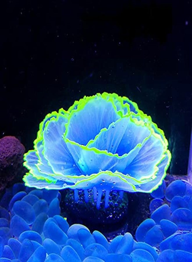 Norgail Aquarium Fish Tank Ornament Glowing Silicone Aquarium Ornaments Artificial Simulation Strip Coral Plant Decorations Landscape (Blue) - Image 2